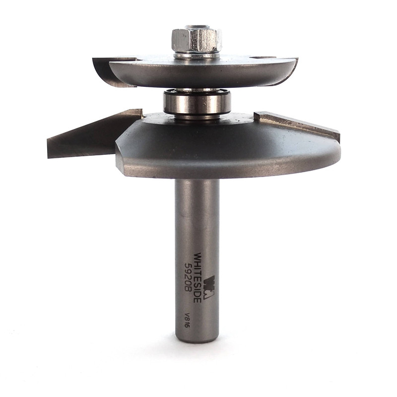 5920B 2-Wing Large Raised Panel Router Bit 3-1/4" D with Back Cutter, Straight
